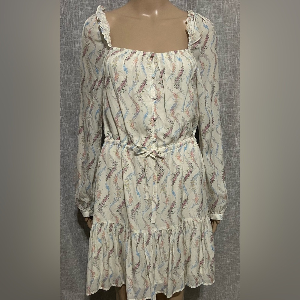 NEW*PAIGE Marjie Floral Long Sleeve Minidress~ Size: 4~ in antique white multi